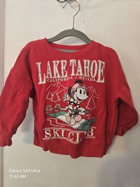 Disney Minnie Mouse Red Lake Tahoe Ski Club Sweatshirt